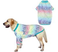 Pripre Pet Dogs Green Crewneck Sweatshirts Colorful Leopard Prints Shirt Pajamas for Large Dog,Leopard Large