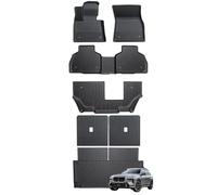 Priprilod 7pc TPE Floor Mats & Trunk Cargo Liner & Backrest Mat Set, Compatible with BMW X7 7Seat 2019 2020 2021 2022 2023 2024 2025, Front & 2nd Row Full Set Car Interior Accessories