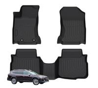 Priprilod Floor Mats Custom Fit for Subaru Outback & Legacy 2020-2025, All Weather TPE Floor Liners 3D Laser Measured Heavy Duty Waterproof Non-Slip 1st & 2nd Row 3PCS