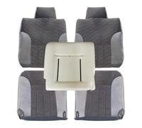 Priprilod Gray Cloth Driver & Passenger Side Bottom Replacement seat Cover & Top Lean Back & Driver Side Foam Cushion Compatible with Dodge Ram 1500 2500 3500 SLT 1994 1995 1996 1997