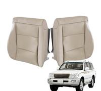 Priprilod Tan Leather Driver & Passenger Side Bottom Replacement Seat Cover Compatible with Toyota Land Cruiser 1998 1999 2000 2001 2002 2003 2004 2005 2006 2007