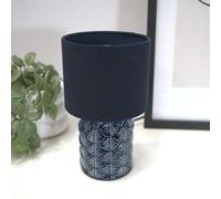 Priscilla Geo Ceramic Table Lamp blue