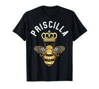 Priscilla Name Priscilla Birthday Queen Crown Bee Priscilla T-Shirt