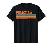 Priscilla Retro Personalized First Name Vintage Stripes Value Graphic T-Shirt