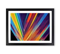 Prism Art Abstract Framed Wall Art Print A2 Black