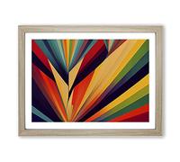 Prism Art Abstract Framed Wall Art Print A2 Oak