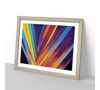 Prism Art Abstract Vol.1 H1022 Framed Print for Living Room Bedroom Home Office Décor, Wall Art Picture Ready to Hang, Oak A4 Frame (34 x 25 cm)