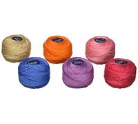 Prism DMC Pearl Solid Craft Thread (6 Pack), Cotton, Assorted, 6/Pack