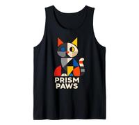 Prism Paws Geometric Cat Bauhaus Style Feline Lover Tank Top