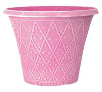 CTI Living Set of 2 Round 30cm 12 Inch Garden Plant Pot Pink Outdoor Planter 10L Decorative Cover Drainage Hole Weatherproof