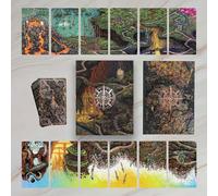 Prisma Visions The Oracle of Many Paths Tarot Hybrid Deck Metallic Peacock Gilded Edges and Hardcover Guidebook in Keepsake Box, Cards Form a Map