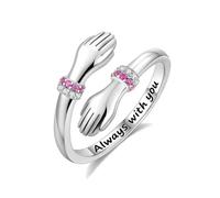 Prismata 925 Sterling Silver Hug Rings Birthstone 12 Months Always with You Valentine's Day Jewelry Gifts for Women Your Loved One Sterling Silver No