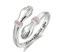 Prismata 925 Sterling Silver Hug Rings Birthstone 12 Months Always with You Valentine's Day Jewelry Gifts for Women Your Loved One Sterling Silver No