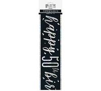 Prismatic 50th Birthday Foil Banner | Black | 108" | 1 Pc.