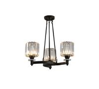 Prismatic Crystal Circular Chandelier - Elegant LED Round Pendant Light in Gold, 6 Lights - Traditional Living Room Ceiling Light - Small Gift