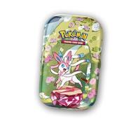 Prismatic Evolutions - Pokémon Mini Tin | Crimson & Purple 8.5 | 2 Boosters + Evoli Coin | English | With Heartforcards® Shipping Protection