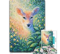 Prismatic Pointillism Fawn - Luminous Woodlan Jigsaw Puzzle, 1000 Piece | Enjoy a jigsaw challenge for adults around the table for screen-free time.