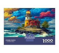 Prismatic Wave Lighthouse 1000 Piece Difficult Puzzle Dynamic Ocean Waters - Heavy-Duty Jigsaw Cardboard & Focus & Concentration Puzzle - Adult Puzzle Enthusiasts 70x50cm/1000pcs for Puzzle
