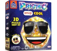 Prismic Emoji Cool 3D Puzzle Craft Kit - Light-Up Night Light Gift for Kids Aged 12+, Arts & Crafts for Girls & Boys, Fun Birthday Present, Room Decor, and Educational STEM Toy