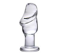 Prisms Erotic Glass Asvini Glass Butt Plug, Transparent