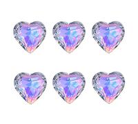 Prisms & Kaleidoscopes 6pcs Hanging Crystal Heart Prisms 50mm Color Chandelier Parts With Rope Science Classroom Optics Kits