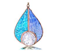 Prisms & Kaleidoscopes Handcrafted Stained Teardrop With Crystal Prism Creative Gift (Blue) Science Classroom Optics Kits (Color : DE2060400)