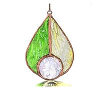 Prisms & Kaleidoscopes Handcrafted Stained Teardrop With Crystal Prism Creative Gift (Blue) Science Classroom Optics Kits (Color : DE2060200)