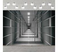 Prison Bars Photography Backdrop Halloween Jail Cell Murder Crime Theme Party Police Cell Mugshot Background Kids Adults Photo 300x200CM