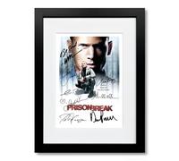 Prison Break Cast Signed A4 Poster Photo Print Framed Autograph Gift TV Show Wentworth Miller Dominic Purcell (A4 Framed & Mounted)