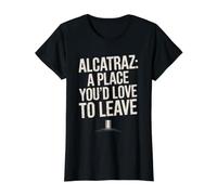 Prison History Famous Prison Escape from Alcatraz Prison Value Graphic T-Shirt, Women, Black, L