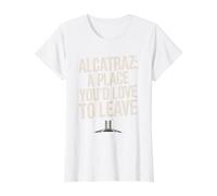 Prison History Famous Prison Escape from Alcatraz Prison Value Graphic T-Shirt, Women, White, L