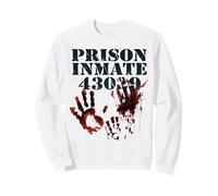 Prison Inmate Shirt Zombie Bloody Halloween Blood Splatter Sweatshirt