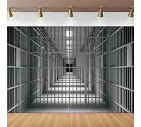 Prison Jail Bars Photography Backdrop Crime Theme Decor For Murder Mystery Adults Birthday Party Decor Background Portrait Shoot 350x240CM