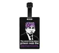 Prison Mike Michael Scott Luggage Tag for Suitcases The Office Dwight Schrute Privacy Cover Name ID Card