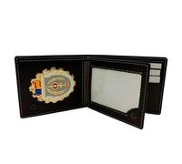 Prison Officer Badge Holder Wallet Black Leather RFID Protection Snap Closure Discreet Design