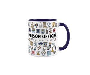 Prison Officer Mug - Humorous Jail Staff & Inmate Security Themed Novelty Gifts - Tea/Coffee Hot Drinks Navy Blue Ceramic Cup Present