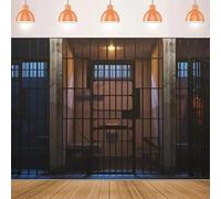 Prison Photography Backdrop Jail Cell Banner Forbidden Room Background Mystery Birthday Party Events Decor Portrait Shoot Poster 240x180cm
