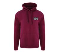 Prison Service Thin Grey Line Union Jack Embroidered Hoodie - Emergency Services Hooded Sweatshirt Embroidery (UK, Alpha, 3XL, Regular, Regular, Maroon)