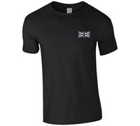 Prison Service Thin Grey Line Union Jack Embroidered Men's T-Shirt Emergency Services T Shirt Embroidery (UK, Alpha, 3XL, Regular, Regular, Black)