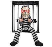 Prisoner in a Cage | Animated Skeleton with Motion Sensor | Halloween Decoration Indoor Outdoor| Scary Accessory | Screaming Statue | Haunted House | 100% Fun | OriginalCup®