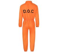 Prisoner Jumpsuit Orange Prison Escaped Inmate Jail overall Costume Mens Prisoners Convict Costume Orange Halloween Fancy Dress Costume Carnival Costume Dress up Party Outfit