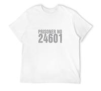 Prisoner No Les Miserables 24601 Summer Basic Casual Short Cotton T-Shirt White XL