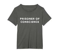 Prisoner of Conscience T-Shirt, Women's Plus, Asphalt Grey, 3X