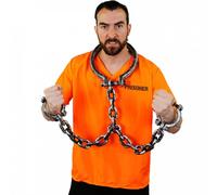 Prisoner Shackles I Love Fancy Dress Metallic Silver 2 Pack