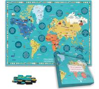 500 Piece Jigsaw Puzzle Prisoners of Geography - Fun & Educational World Map Puzzle for Kids & Adults, Explore Global Geography, Landmarks, & Culture - Ages 8+