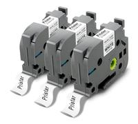 Pristar 3 Pack Compatible with Brother 17.7mm Heat Shrink Tube Label Tape Replacement for HSe-241 HSe241 Black on White for P-Touch PT-D600 PT-P700 PT-P750W PT-E550WVP PT-9700PC PT-E300VP PT-P900W