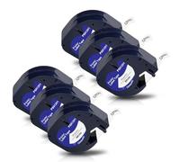 Pristar Compatible 91201 Label Tape Replacement for Label Tape 91221 91201 S0721660 for LT-100H LT-100T LT-110T QX50 XR XM 2000 Plus Plastic 12mm x 4m Black on White 6 Pack
