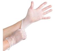 PRISTINE ENTERPRISE BOX OF 100 Strong EXTRA LARGE SIZE GLOVES, CLEAR POWDER FREE VINYL DISPOSABLE GLOVES XL, MULTI-PURPOSE DISPOSABLE GLOVES (CLEAR GLOVES POWDER FREE, EXTRA LARGE XL)