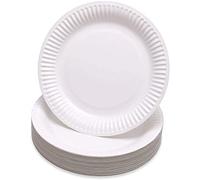 PRISTINE ENTERPRISE Pack of 100, 23cm Large Disposable Paper Dinner Plates, Perfect for Hot & Cold Food, Ideal for Christmas, Birthday, Picnic, Any Household Party