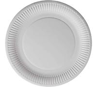 PRISTINE ENTERPRISE Paper Plates 18cm - Pack of 100, Disposable Plates for Hot & Cold Food, Birthday & Christmas Party, Picnics, Cake, Salads, Fruit